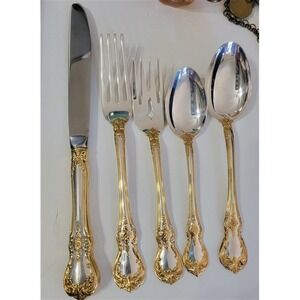 NWT Towle 5pc Place Setting Old Masters Sterling Gold Flatware +Box